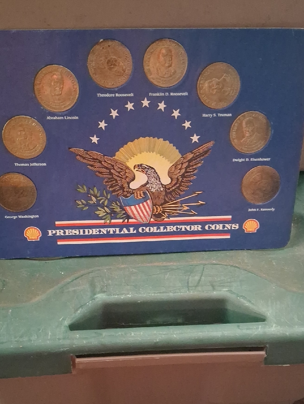 Presidential Collector Coins Display - Blue with Gold Accents